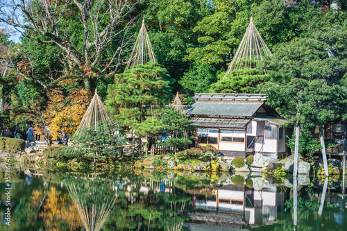Photos Kenrokuen Garden of  autumn maple season in Ishikawa Prefecture, Japan