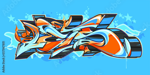 Abstract Word Lets Graffiti Style Font Lettering Vector Illustration