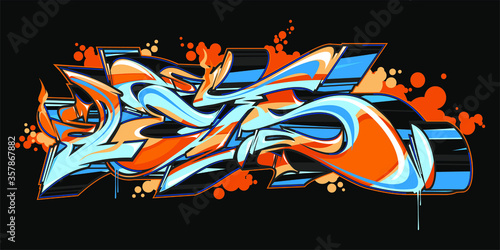 Abstract Word Lets Graffiti Style Font Lettering Vector Illustration
