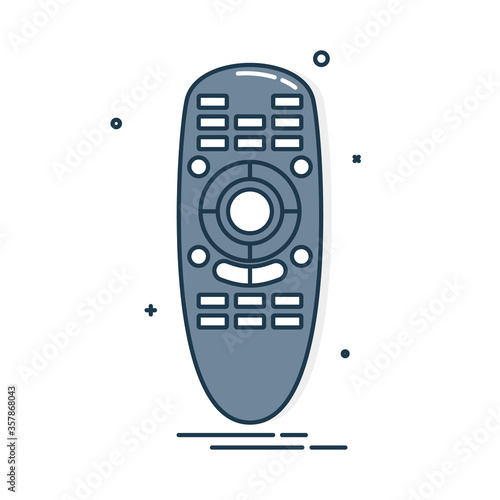 Remote control. Technology communication switch button. Program device. Wireless keyboard. Isolated flat illustration on white background. Universal electronic controller