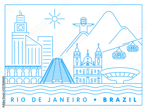 Rio de janerio vector illustration and typography design, Brazil photo