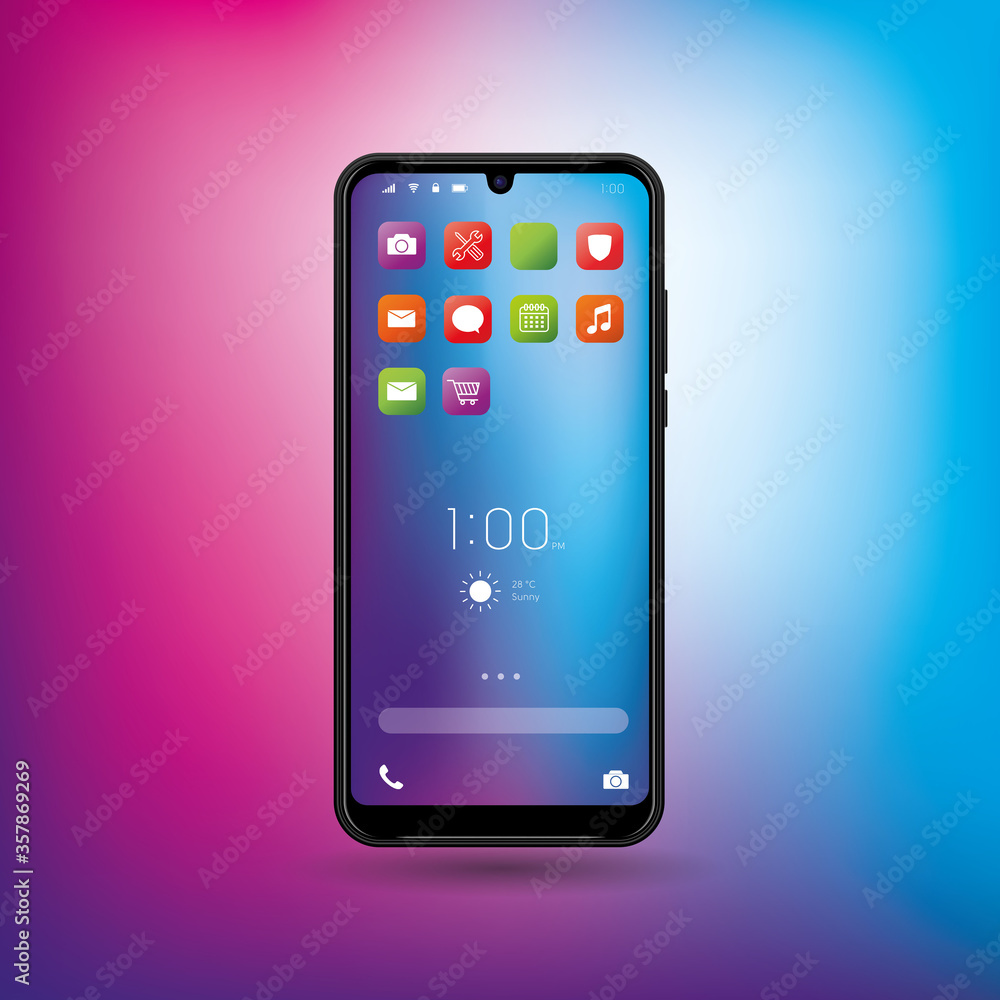Elegant and modern smartphone with colorful icons and applications. Mobile phone isolated on background.
Application and phone series. Elegant and modern smartphone with colorful icons and applications. Mobile phone isolated on background.
Application and phone series.