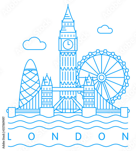 London vector illustration and typography design, England, United Kingdom