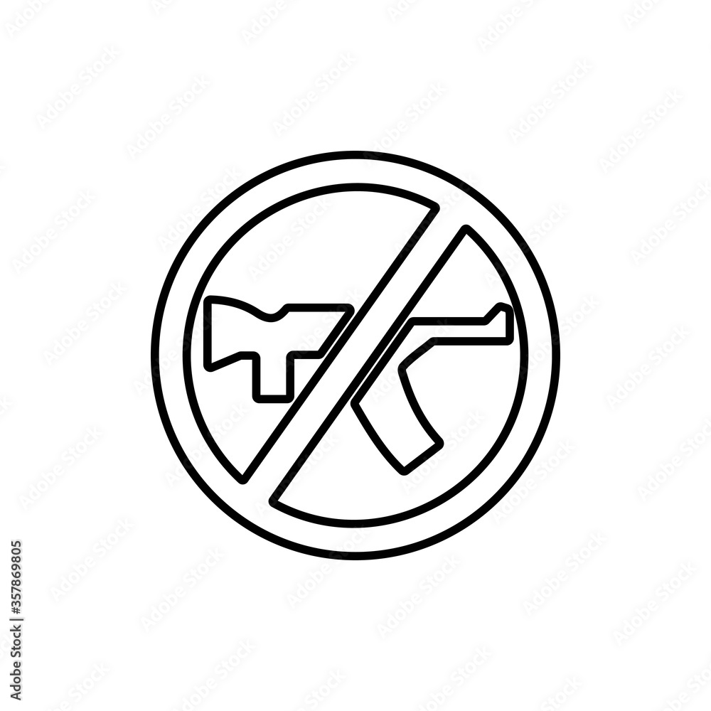 Stop gun violence icon illustration. No gun, ban weapons symbol. Gun prohibition sign. Stop gun violence icon illustration. No gun, ban weapons symbol. Gun prohibition sign.