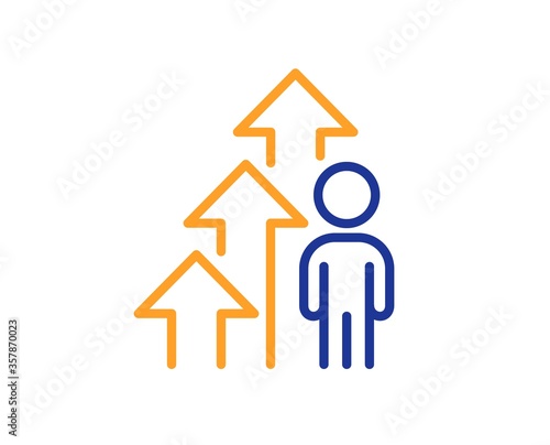 Employee result line icon. Business growth statistics sign. Human resource symbol. Colorful thin line outline concept. Linear style employee result icon. Editable stroke. Vector © blankstock