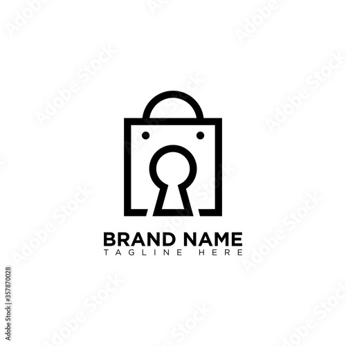 Safe Shop Logo Design Monoline