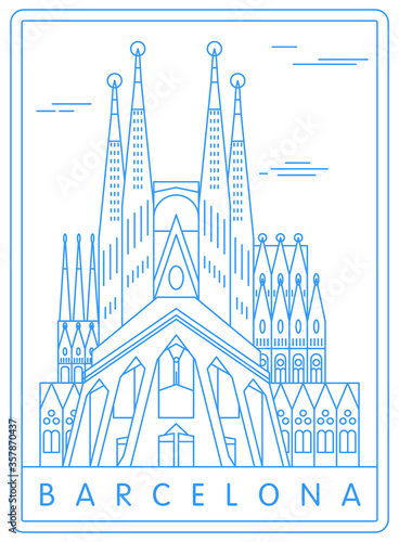 Barcelona vector illustration and typography design, Spain