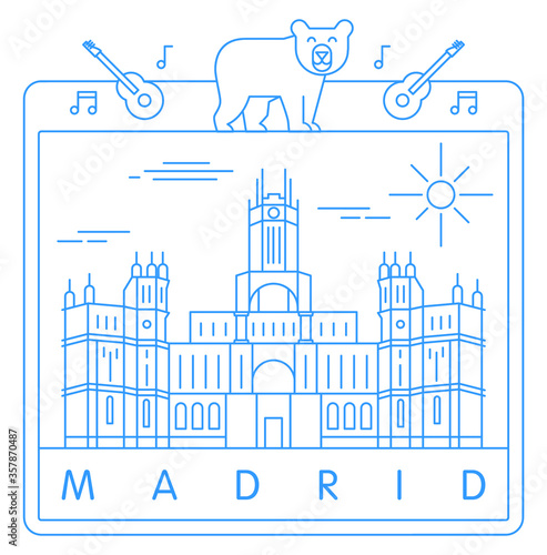 Madrid vector illustration and typography design, Spain  