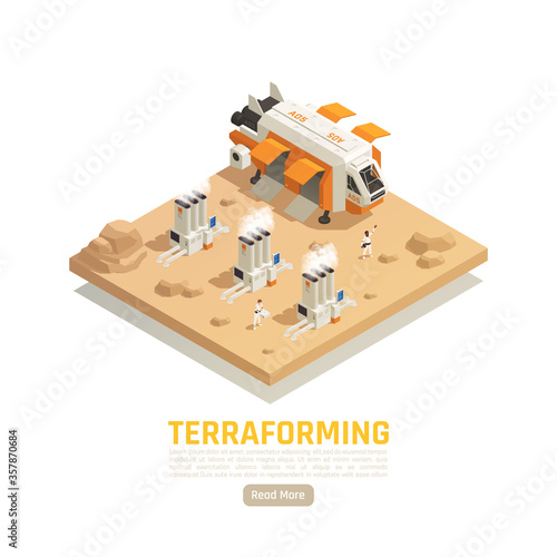 Space Terraforming Isometric Background