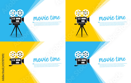 Movie time concept. Cinema banner design