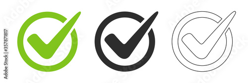 Check mark set vector icon