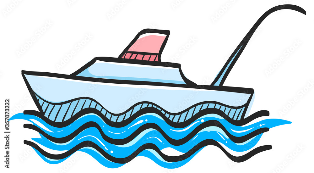 Color Sketch Icon Fishing boat Color Sketch Icon Fishing boat