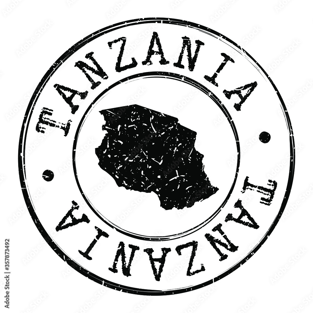Tanzania Stamp Postal. Map Silhouette Seal. Passport Round Design. Vector Icon. Design Retro Travel. - obrazy, fototapety, plakaty 