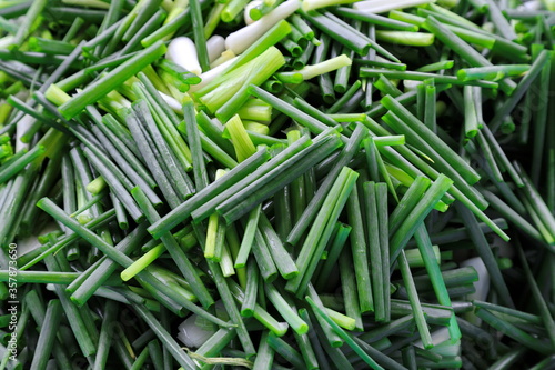 Sliced scallion prepare for cooking