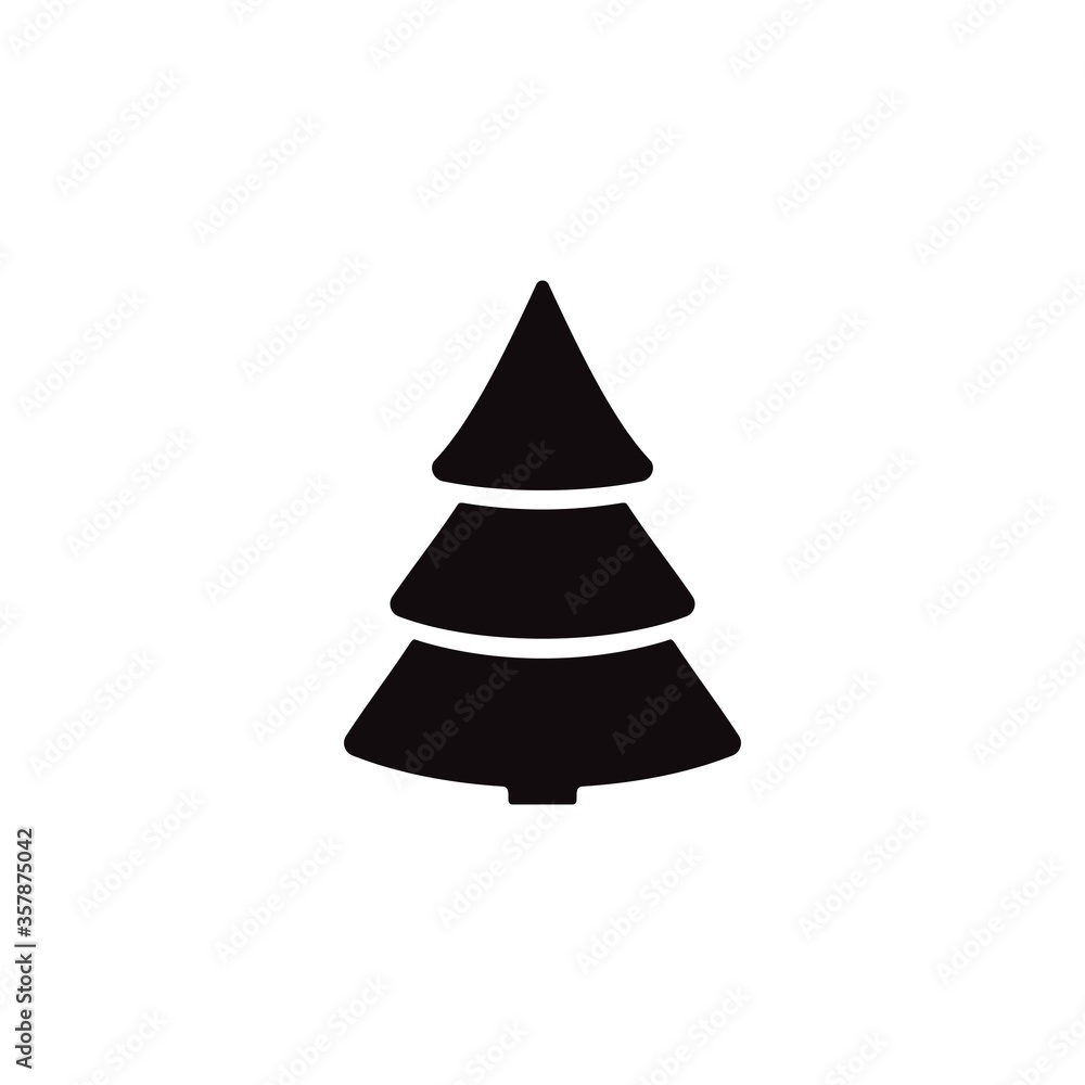 Christmas tree icon. Evergreen conifer. Fir, spruce or pine symbol.