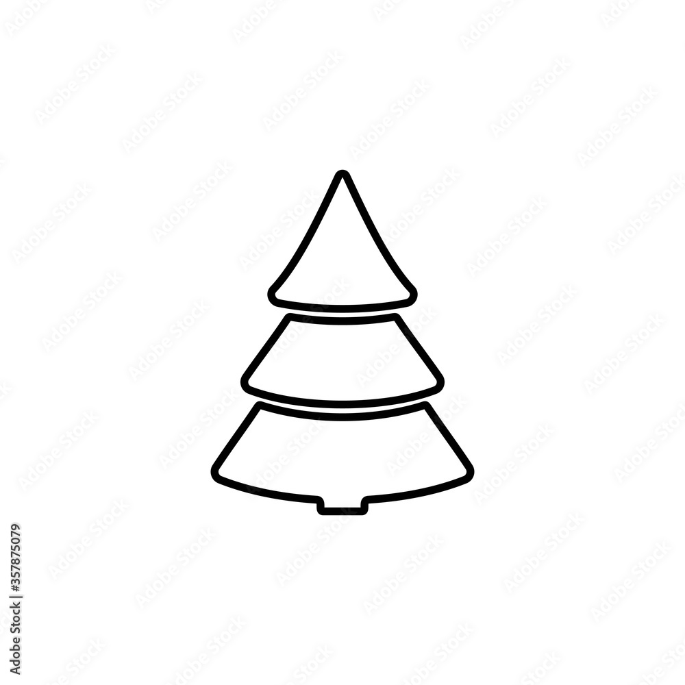 Christmas tree icon. Evergreen conifer. Fir, spruce or pine symbol. Christmas tree icon. Evergreen conifer. Fir, spruce or pine symbol.