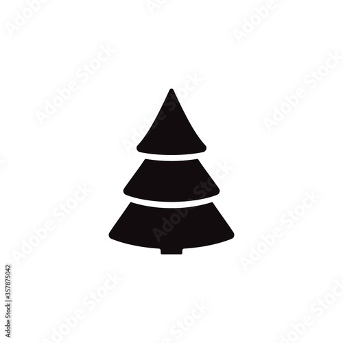 Christmas tree icon. Evergreen conifer. Fir, spruce or pine symbol.