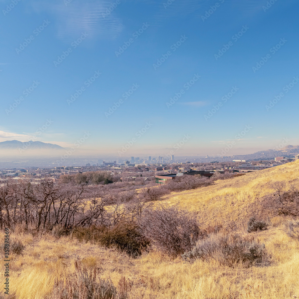 Square Distant view overlooking Salt Lake City, Utah