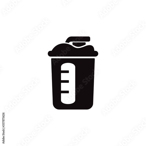 Sports shaker icon isolated on white background. Protein shake symbol.