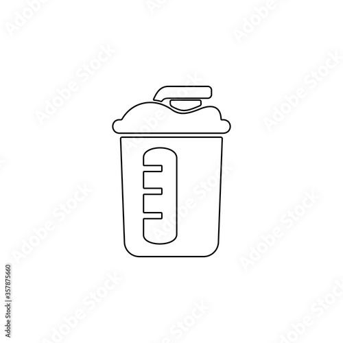 Sports shaker icon isolated on white background. Protein shake symbol.
