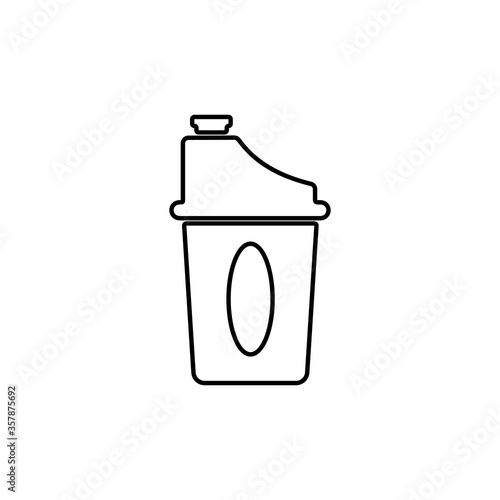 Sports shaker icon isolated on white background. Protein shake symbol.