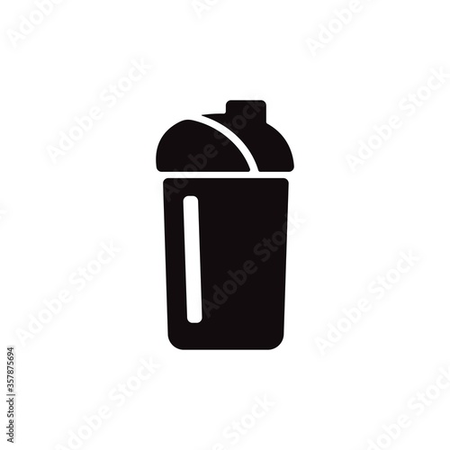 Sports shaker icon isolated on white background. Protein shake symbol.