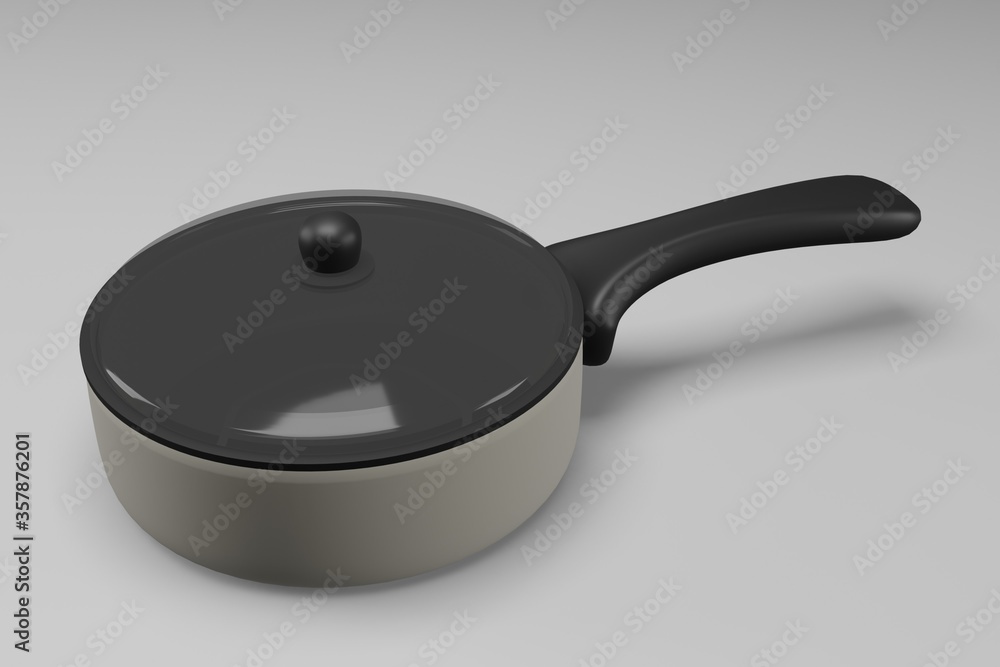 3d rendering for an isolated kitchen pot. 3d rendering for an isolated kitchen pot.