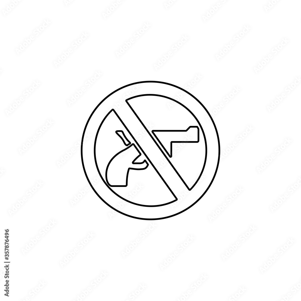Stop gun violence icon illustration. No gun, ban weapons symbol. Gun prohibition sign. Stop gun violence icon illustration. No gun, ban weapons symbol. Gun prohibition sign.