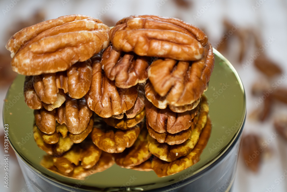 Obraz premium Organic Pecan Nuts Close-Up