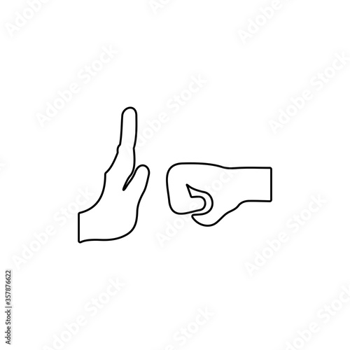 Stop violence icon. No bullying sign. Prohibition of domestic violence. Stop crimes.