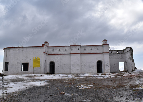 George Everest house mussoorie india view snow covered pine tree photo