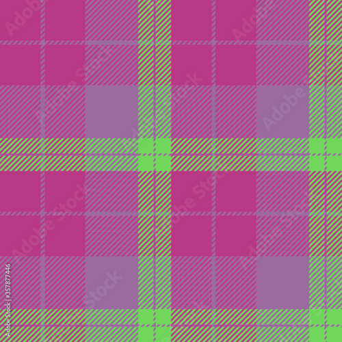 Plaid (tartan) seamless pattern. Red, violet and green. Scottish, lumberjack and hipster fashion style.