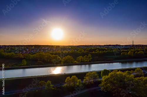 Aerial view of sunset at Erlangen