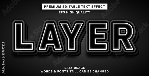 Editable text effect layer