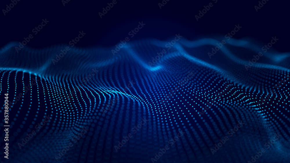Abstract technology stream background. Digital dynamic wave of dots. Network connection structure. 3D rendering. Abstract technology stream background. Digital dynamic wave of dots. Network connection structure. 3D rendering.
