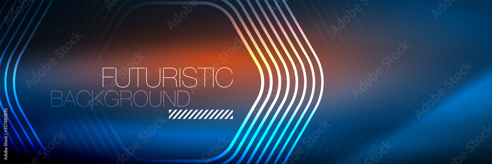 Shiny neon lines, stripes and waves, technology abstract background. Trendy abstract layout template for business or technology presentation, internet poster or web brochure cover, wallpaper Shiny neon lines, stripes and waves, technology abstract background. Trendy abstract layout template for business or technology presentation, internet poster or web brochure cover, wallpaper
