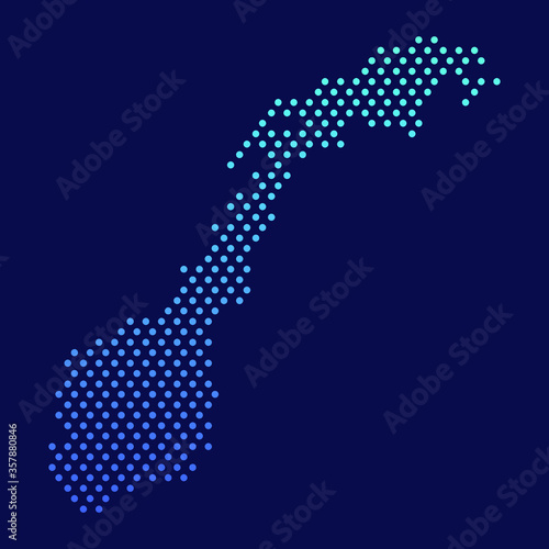 Norway Dotted Map Vector Round Design Gradient Art