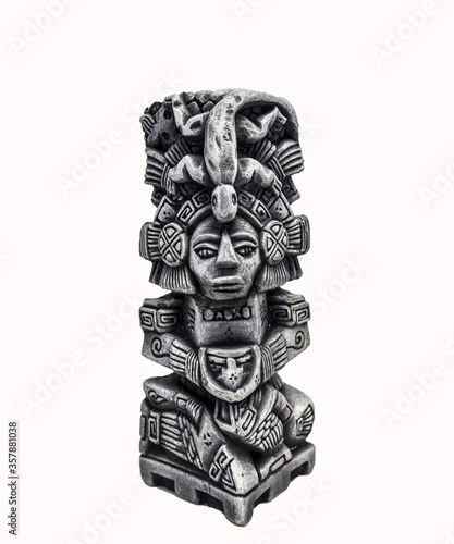Mayan artifact from Mexico isolated against white background