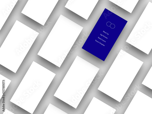 Mobile Phone Screen Perspective App Template Grey