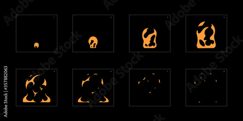 Dust explosion effect. Explosion animation effect. Animation sprite sheet for games, cartoon or animation. vector style animation effect 1189.