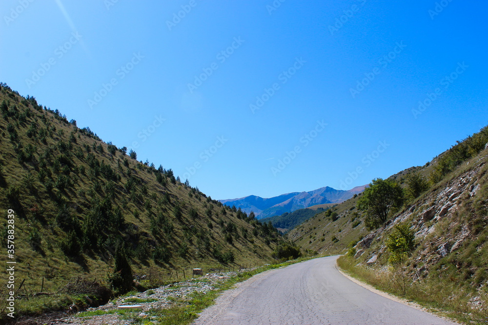 Road to the mountain Bjelasnica. Mountain road. The natural beauty of Bosnia and Herzegovina. Road to the mountain Bjelasnica. Mountain road. The natural beauty of Bosnia and Herzegovina.