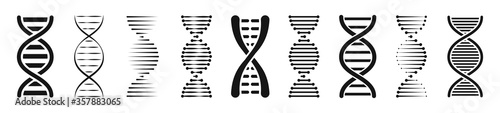 Set of DNA or Chromosome icons set. Vector illustration.