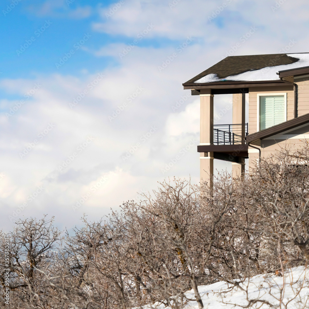Square crop Home at Wastch Mountain slope with scenic panoramic nature and valley views Square crop Home at Wastch Mountain slope with scenic panoramic nature and valley views