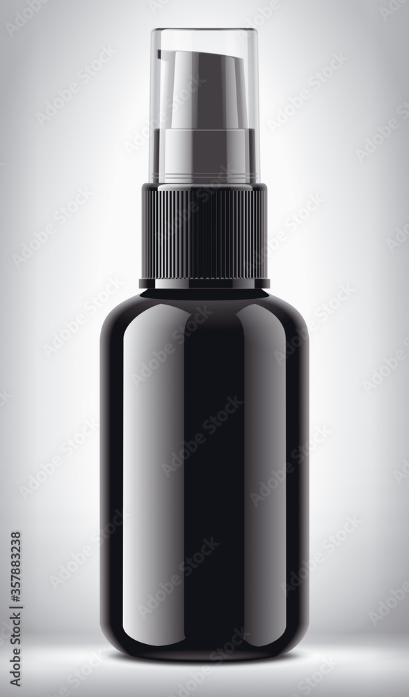 Spray bottle on background. Glossy surface, Transparent cap version. Spray bottle on background. Glossy surface, Transparent cap version.