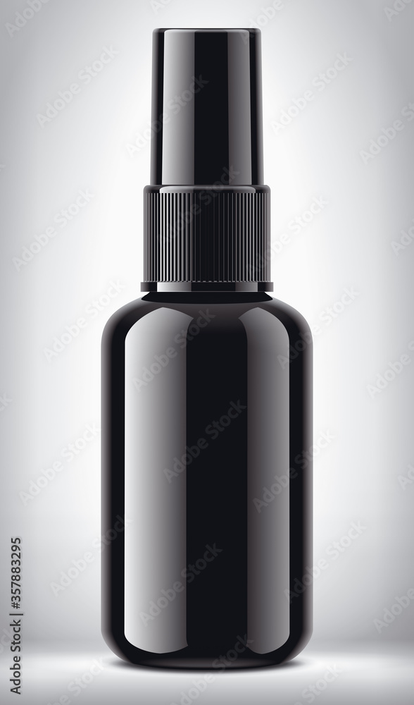 Spray bottle on background. Glossy surface, non-transparent cap version. Spray bottle on background. Glossy surface, non-transparent cap version.