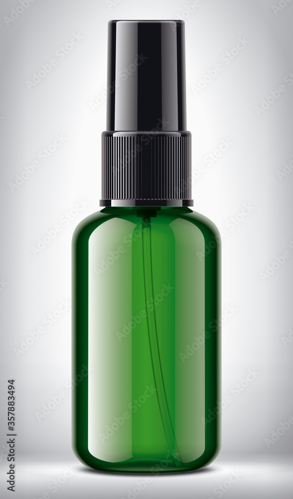 Spray bottle on background. Glossy surface, non-transparent cap version. Spray bottle on background. Glossy surface, non-transparent cap version.