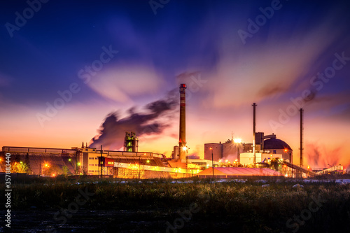 sunset over the sugar factory