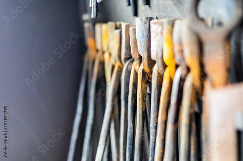 Rusty pliers in the smithery