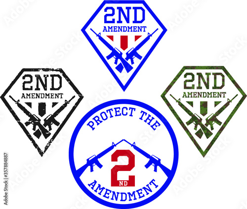 Emblems of support for The Second amendment-US Constitution. 