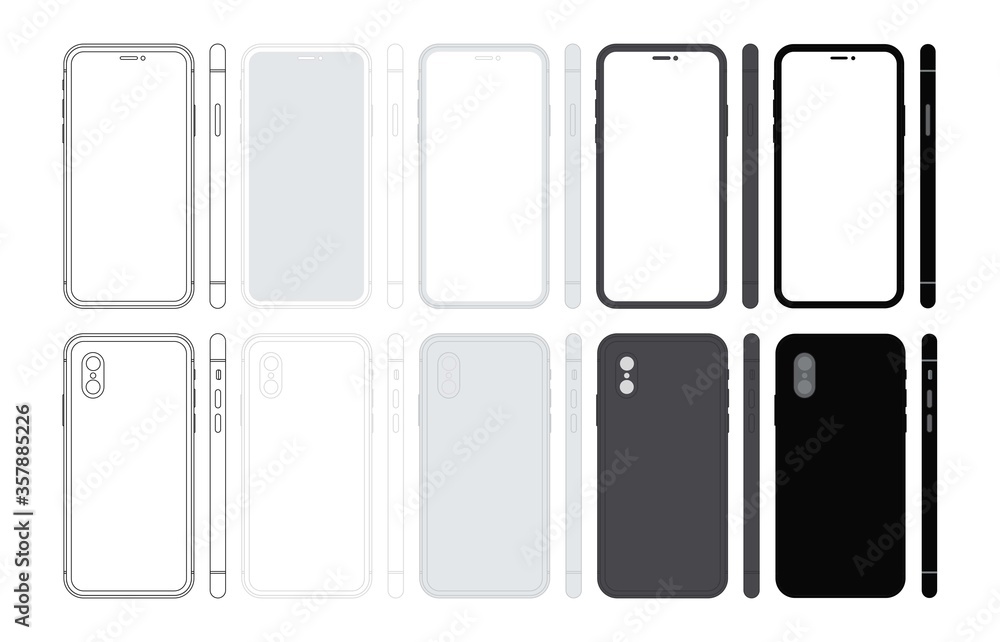 Blueprint Mobile Phone Wireframe App Template Dark Blueprint Mobile Phone Wireframe App Template Dark